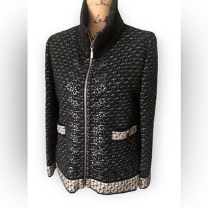 Chanel Mock Neck Jacket Sweater FR42